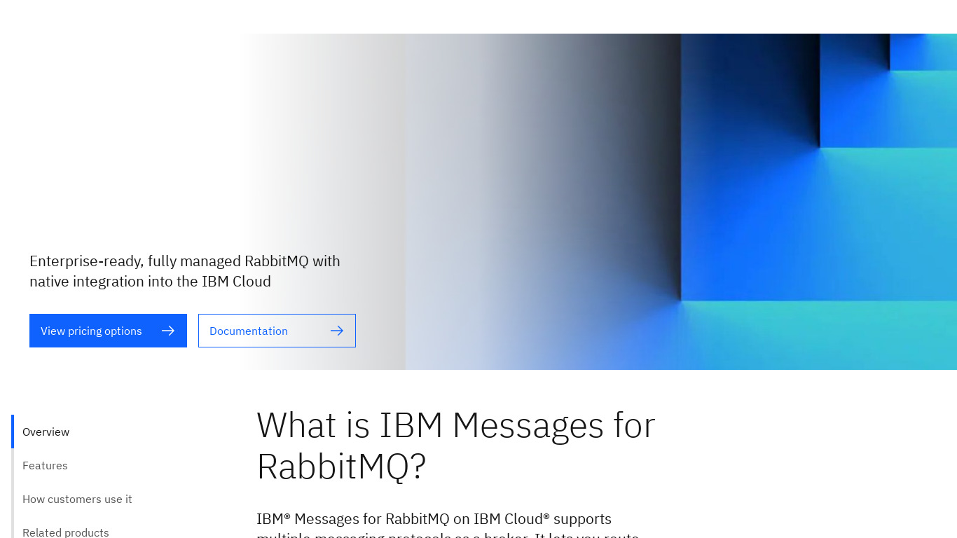 IBM Compose for RabbitMQ Landing page