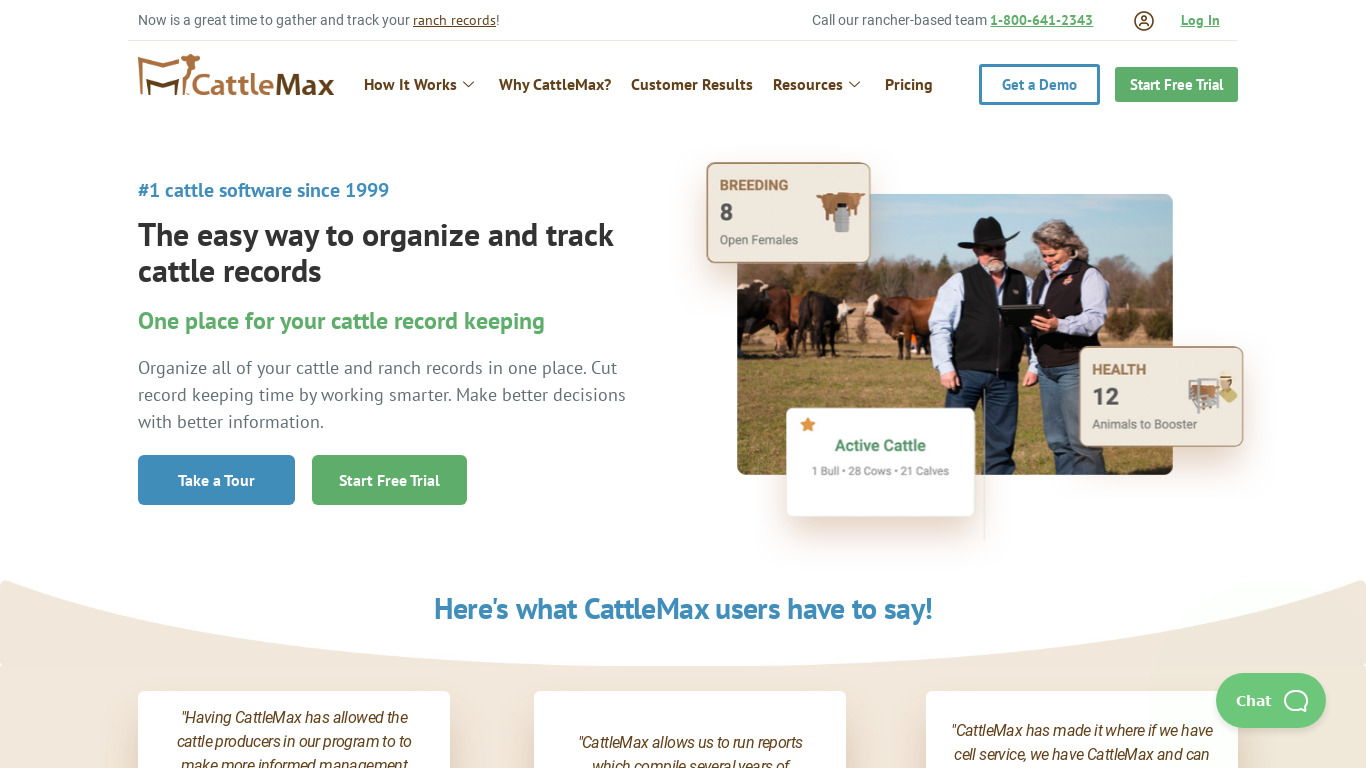 CattleMax Landing page