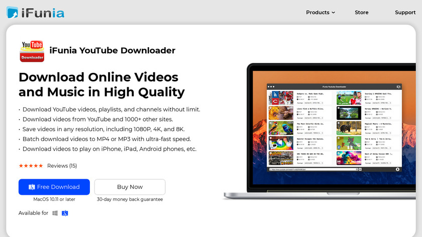iFunia Free YouTube Downloader Landing Page