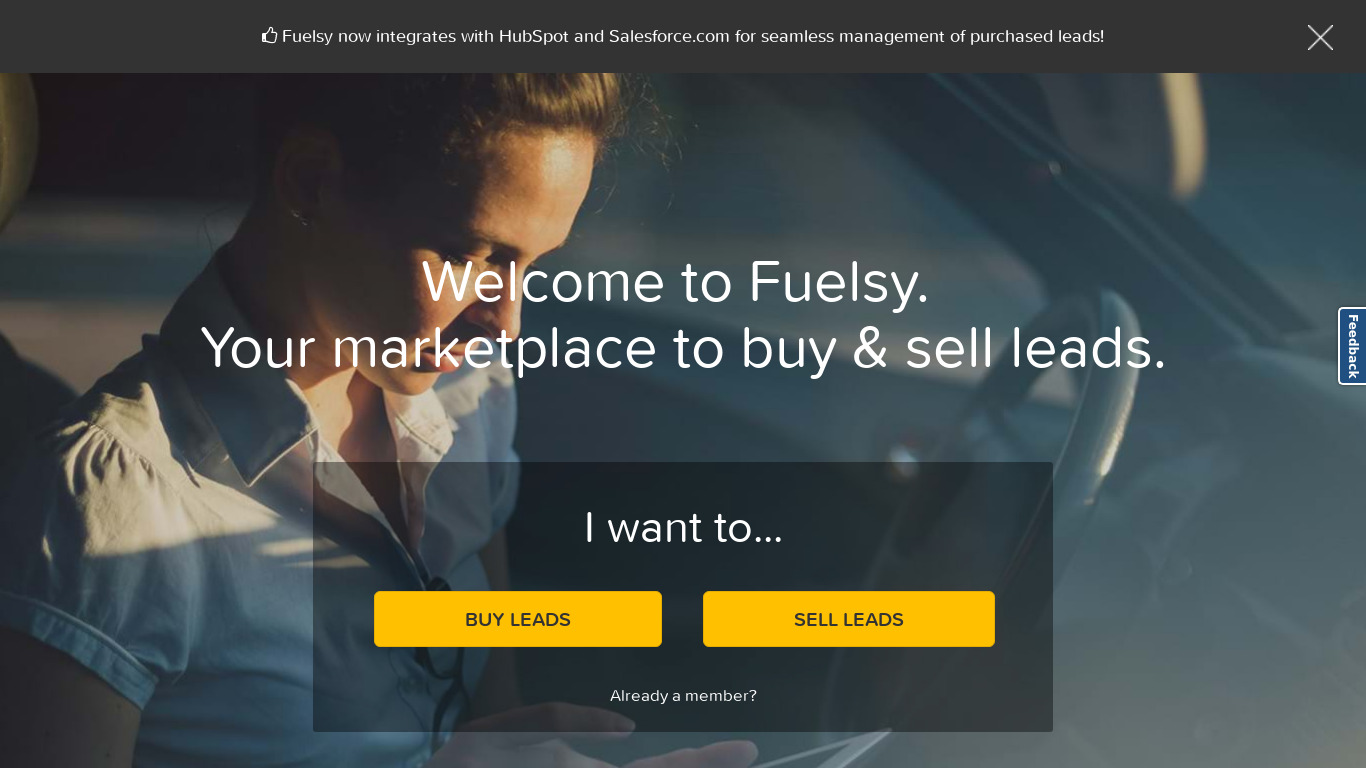 Fuelsy Landing page