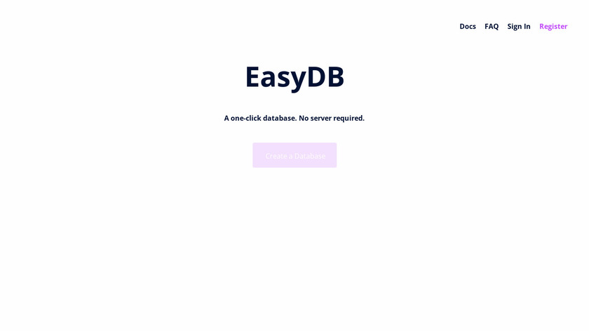 EasyDB Landing Page