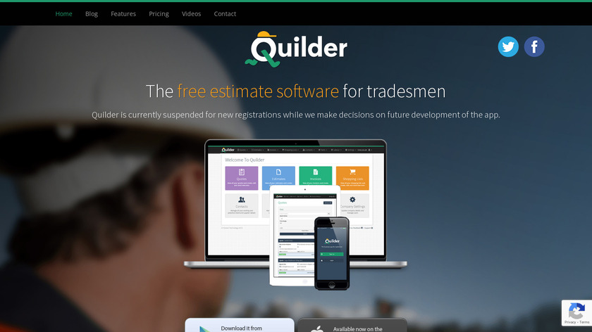 Quilder Landing Page
