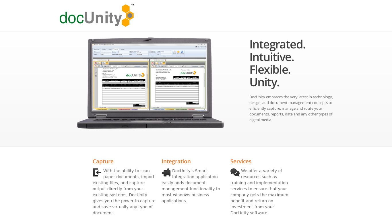 DocUnity Landing page