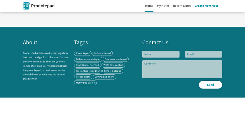 ProNotepad Landing Page