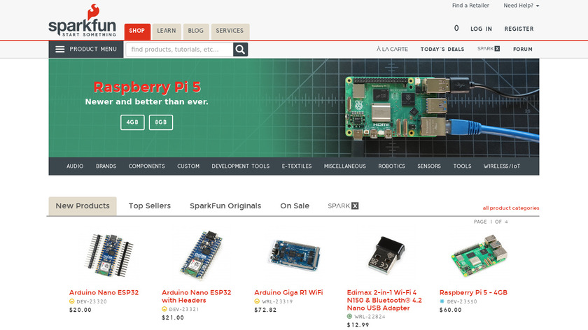 Sparkfun Landing Page
