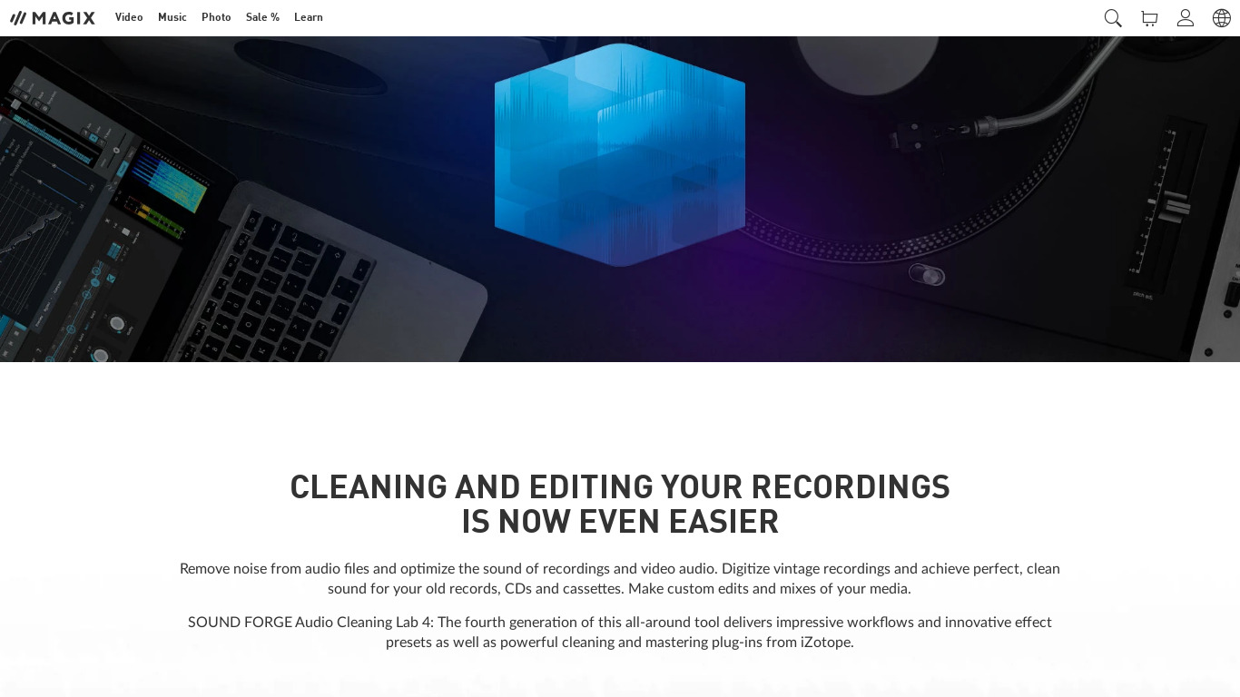 Audio Cleaning Lab Landing page