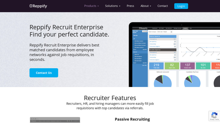 Reppify Recruit Enterprise Landing Page