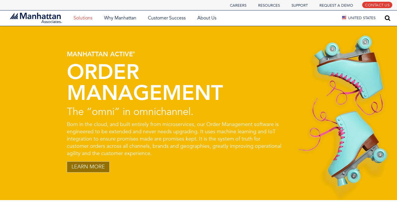 Manhattan Associates Distributed Order Management Landing page