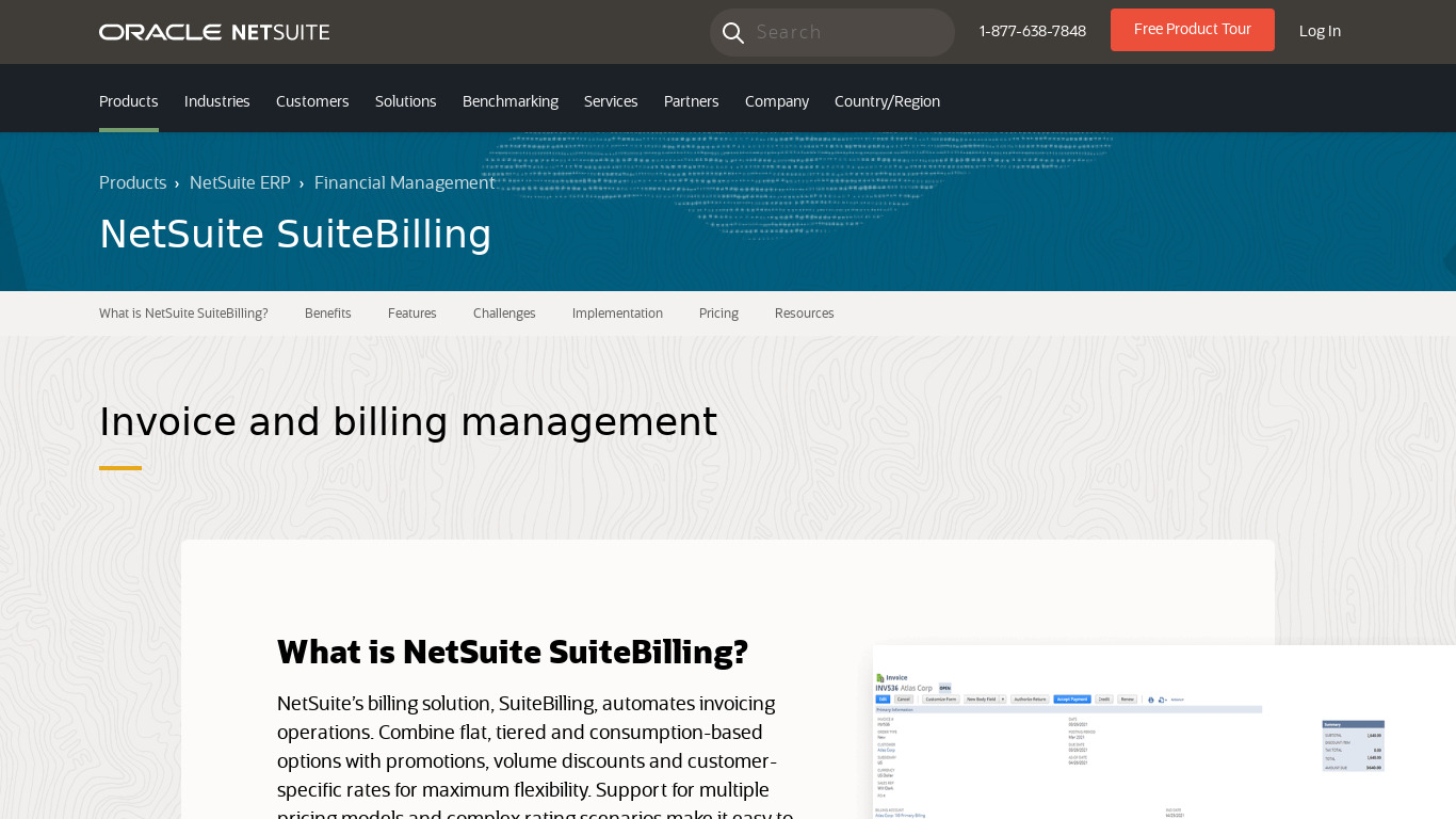 NetSuite SuiteBilling Landing page