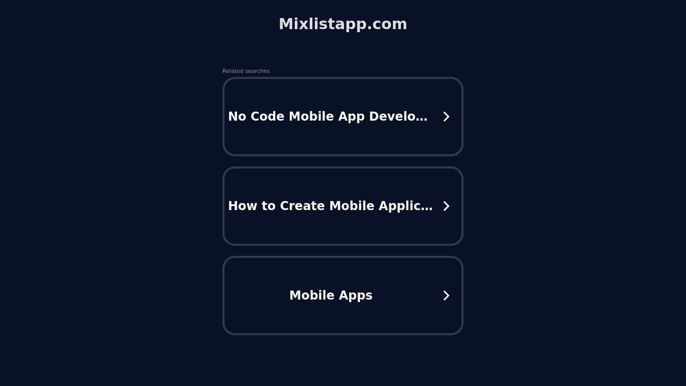 Mixlist App Landing page