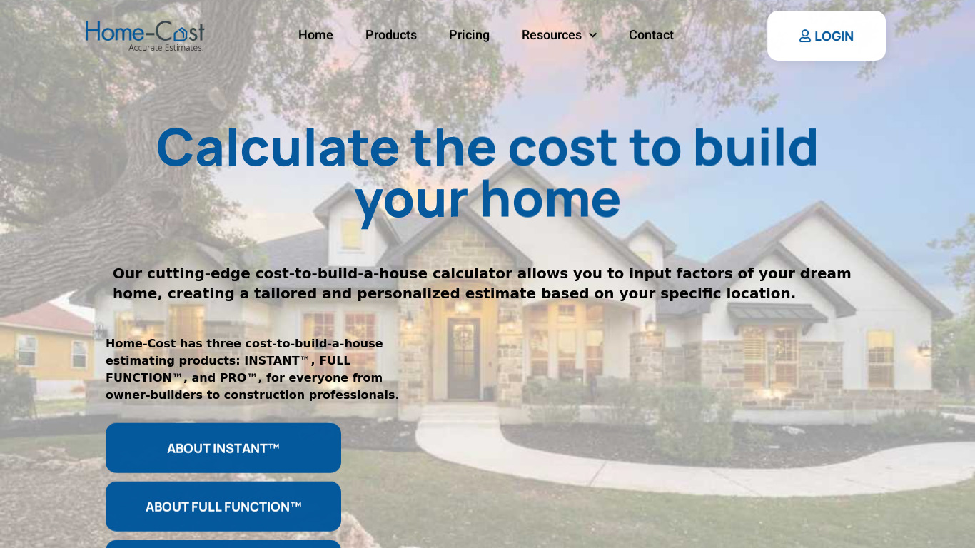 Resi-Cost Landing page