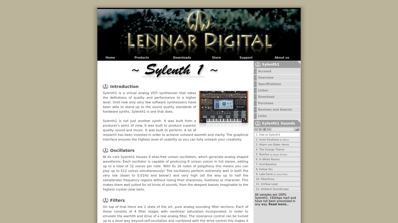 lennar digital Sylenth1 Landing page