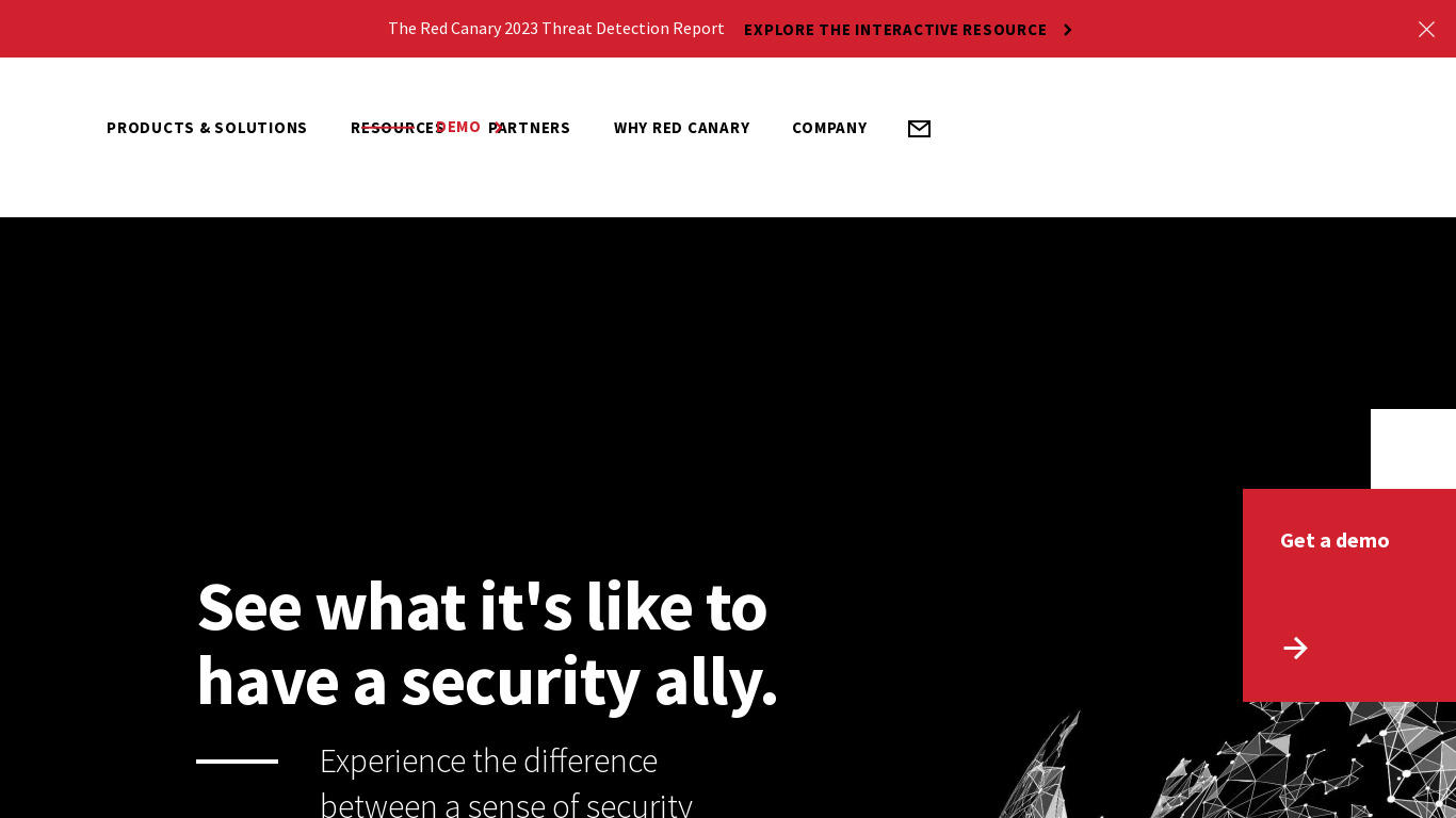 Red Canary Landing page