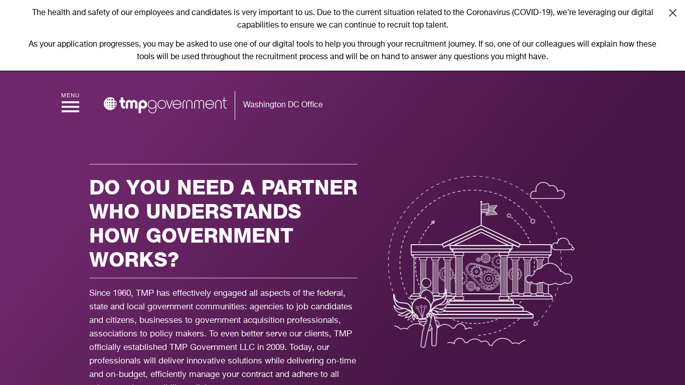TMPGovernment Landing page