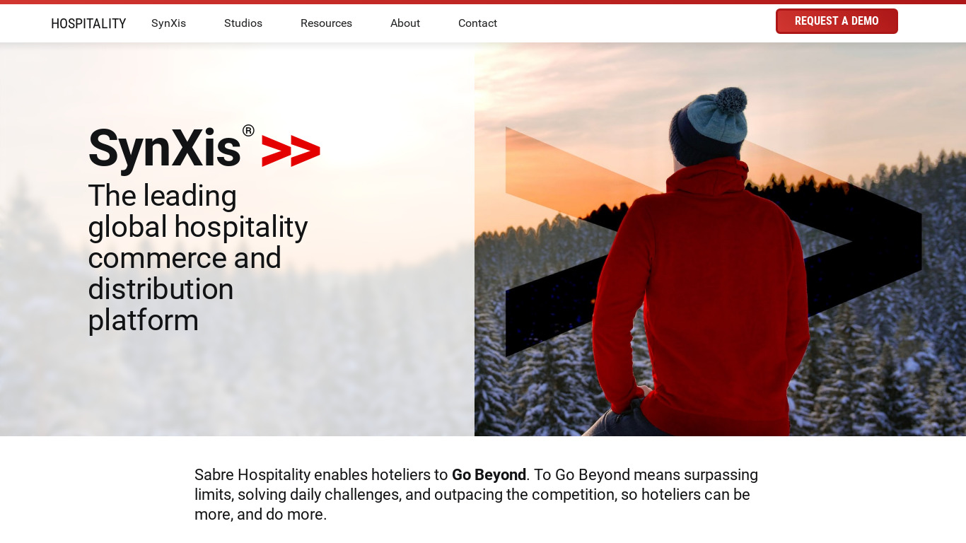 Sabre Hospitality Landing page