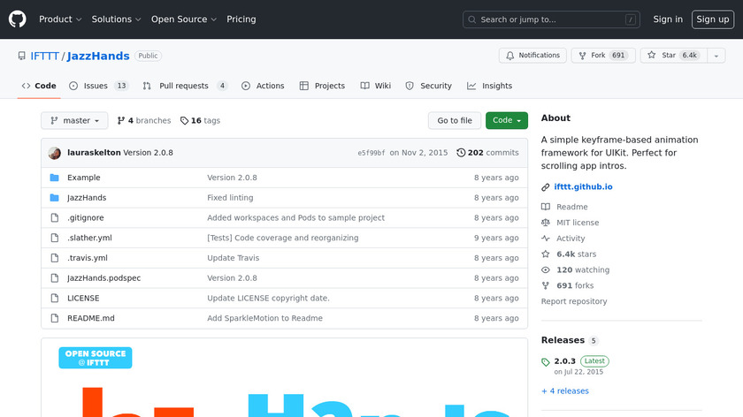JazzHands Landing Page