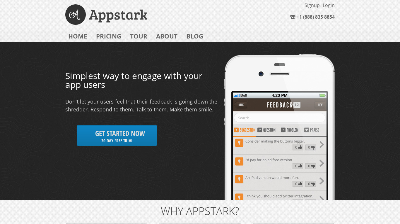 Appstark Landing page