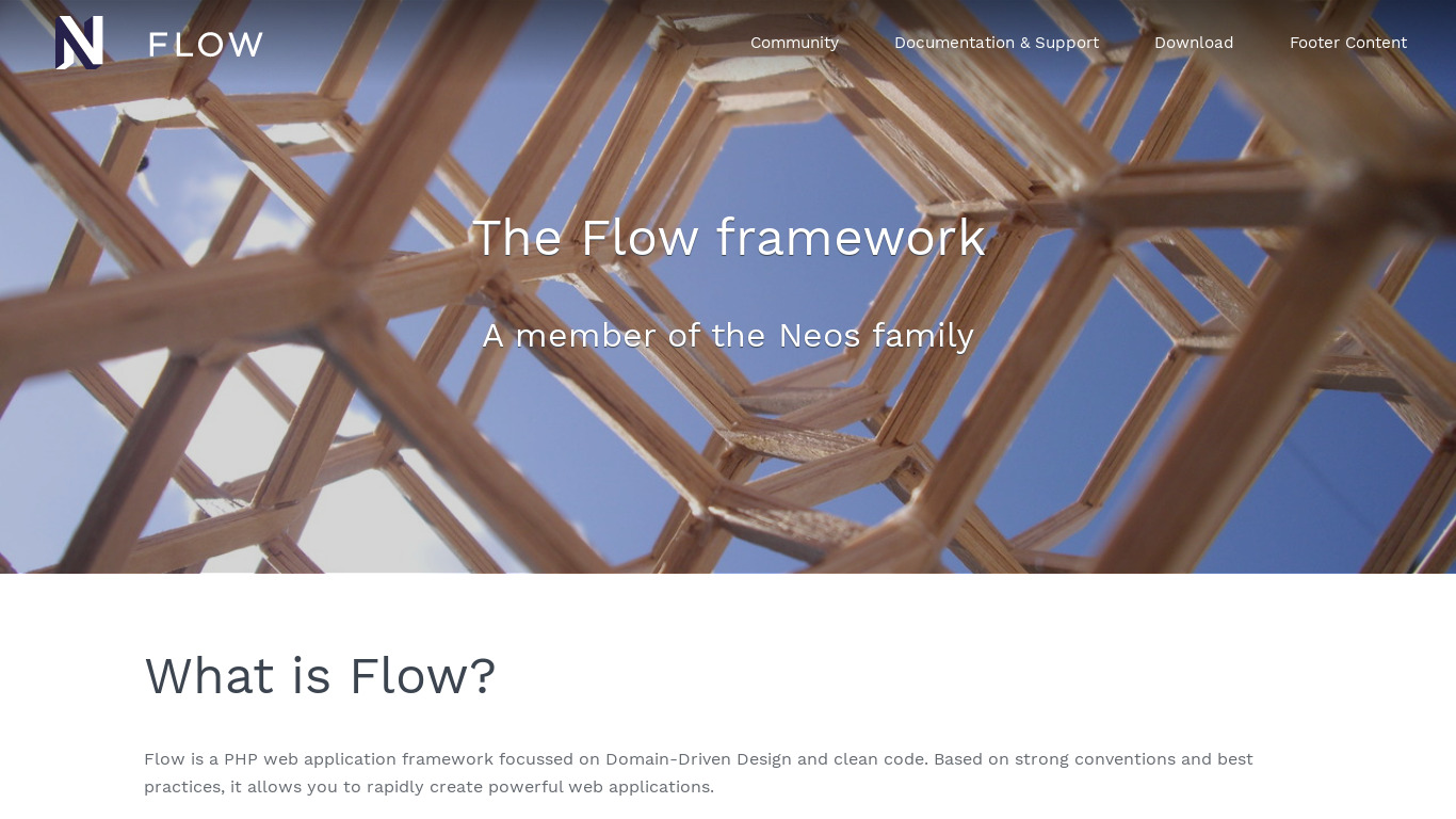 Neos Flow Landing page