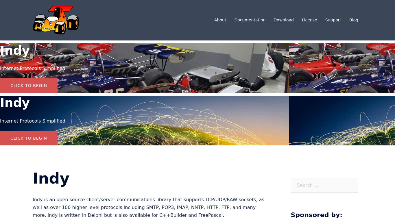 The Indy Project Landing page