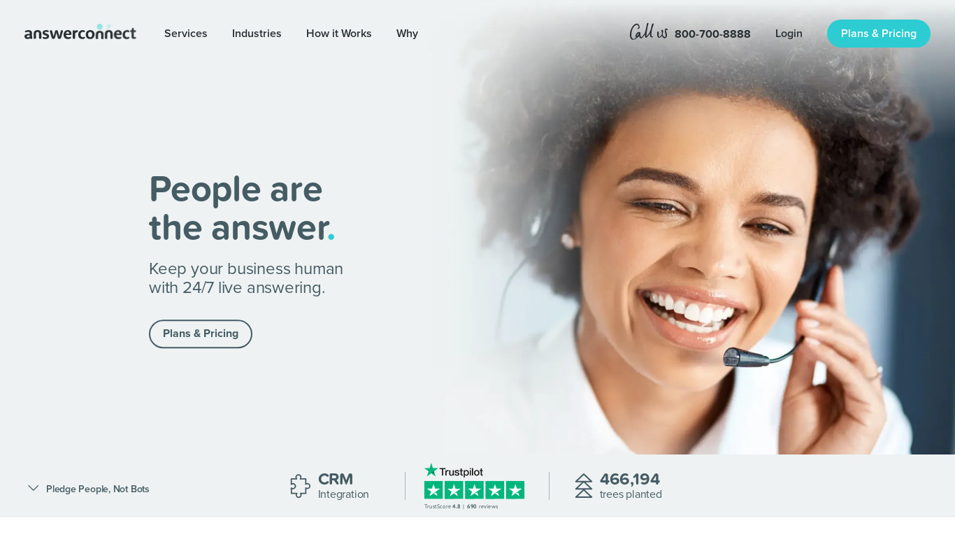 AnswerConnect Landing page