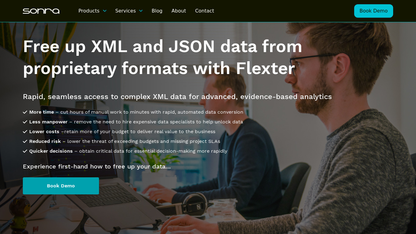 Flexter - XML converter Landing page