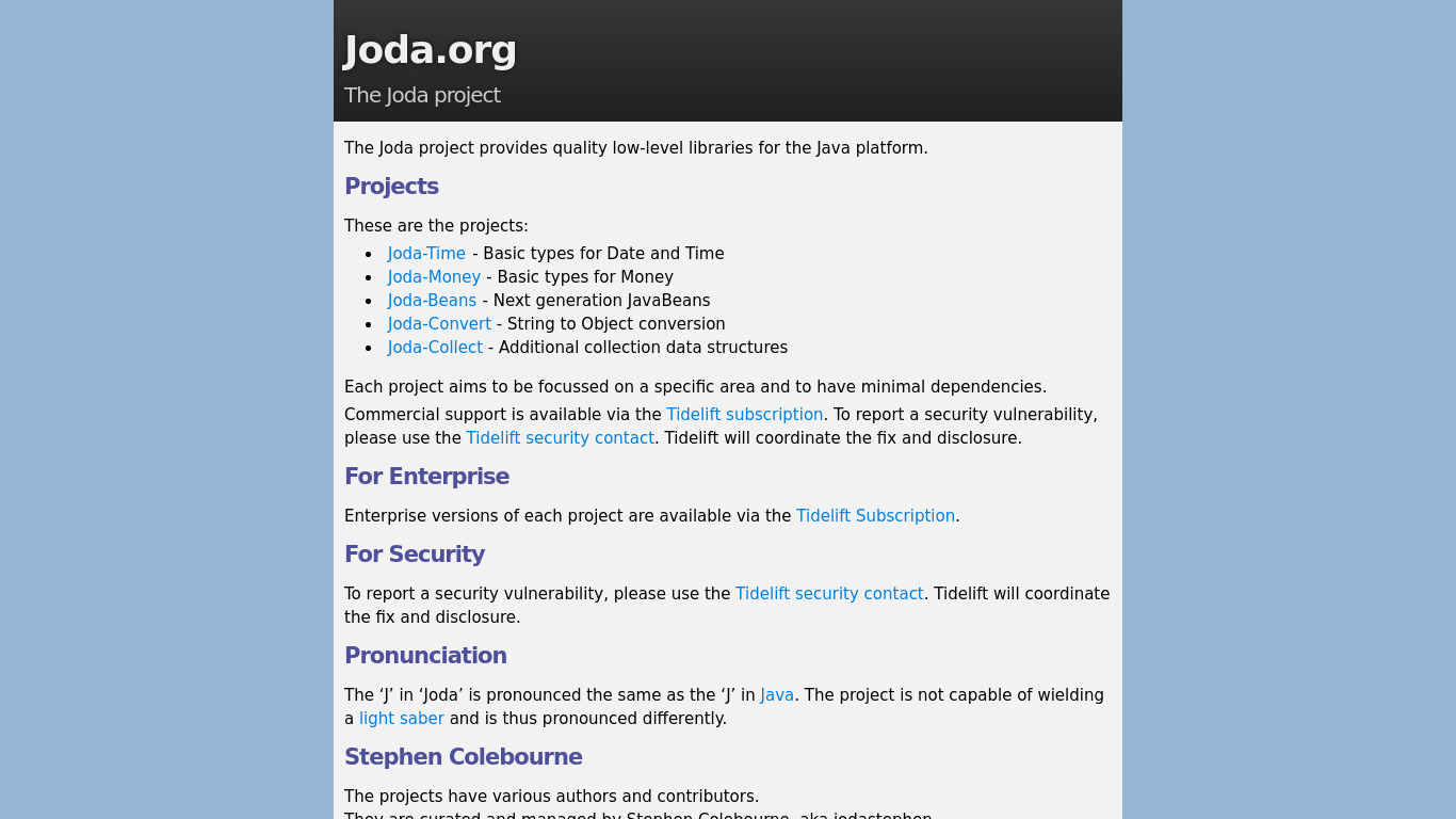 Joda Landing page
