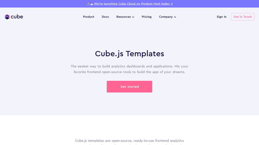 cube.dev Cube.js Templates Landing Page