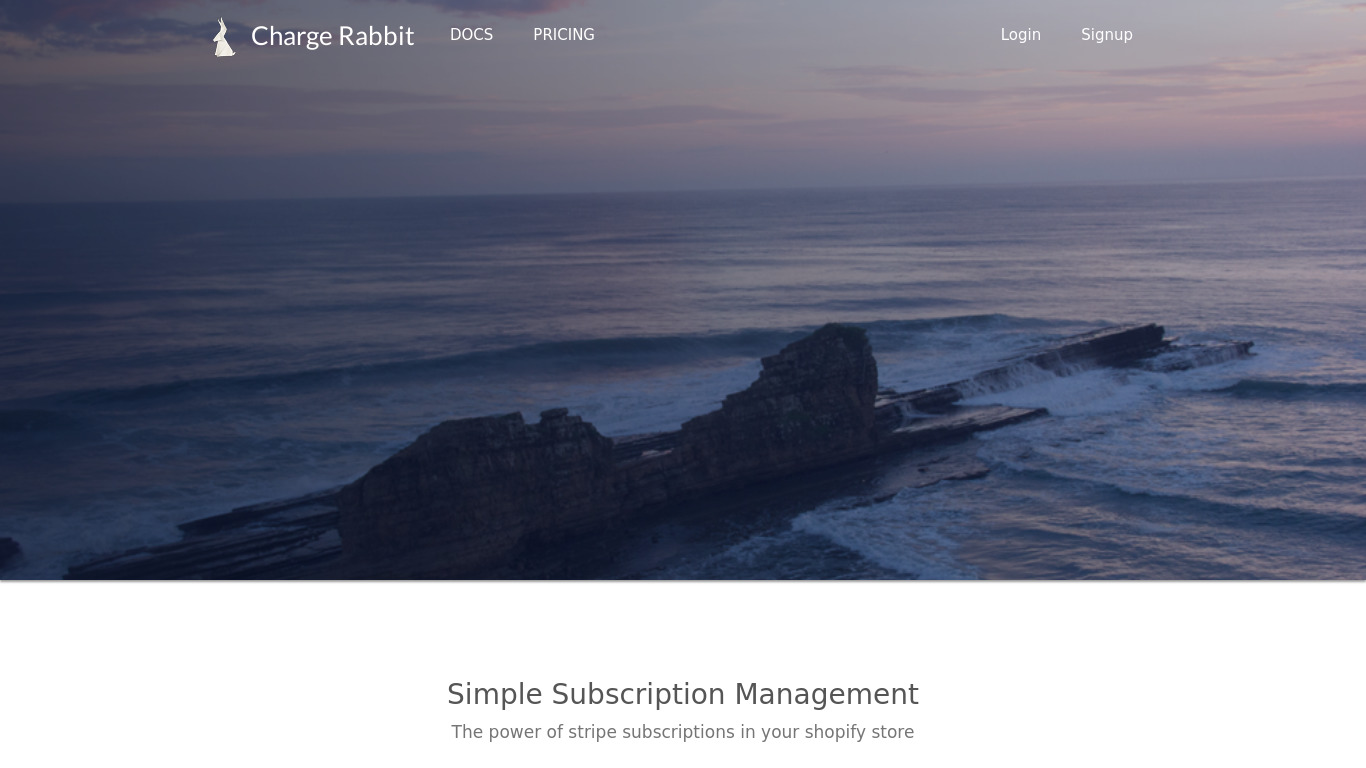 Charge Rabbit Landing page