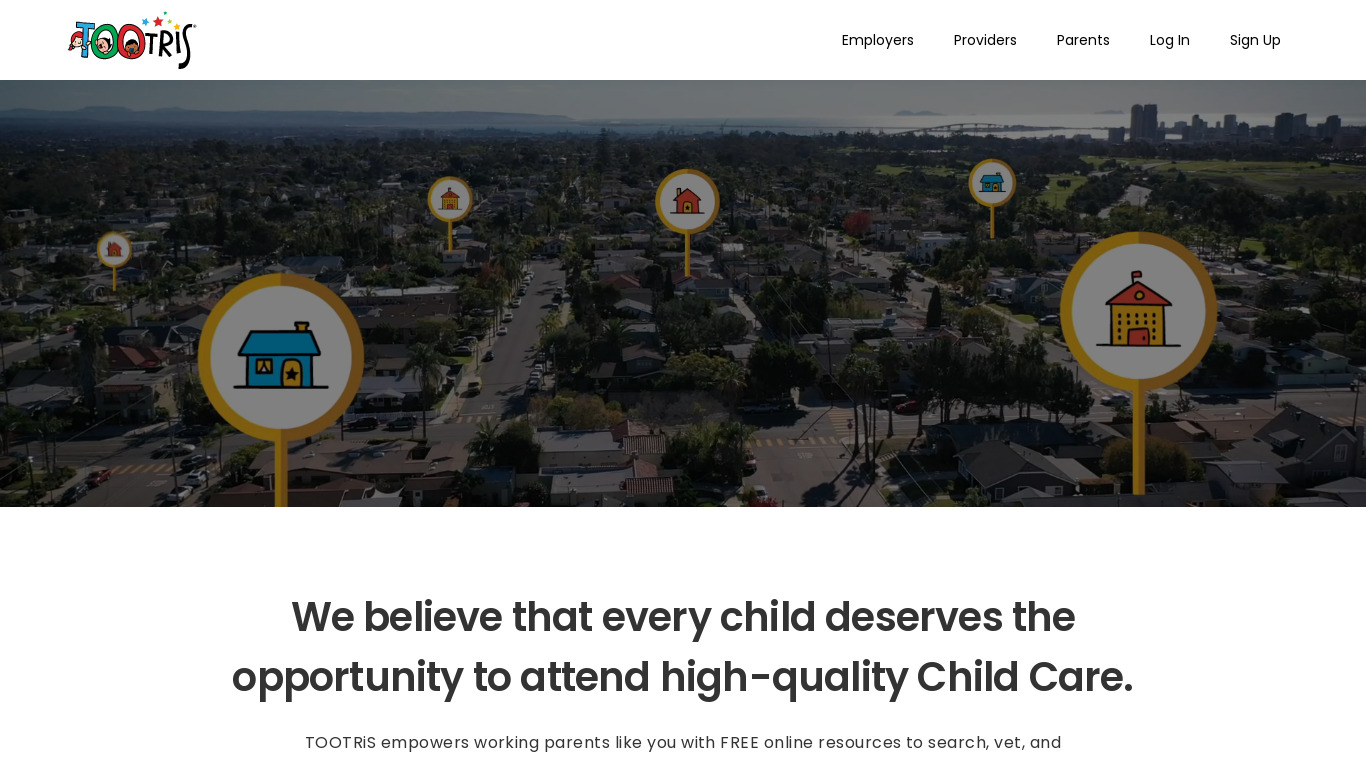 Child Care Daily App Landing page