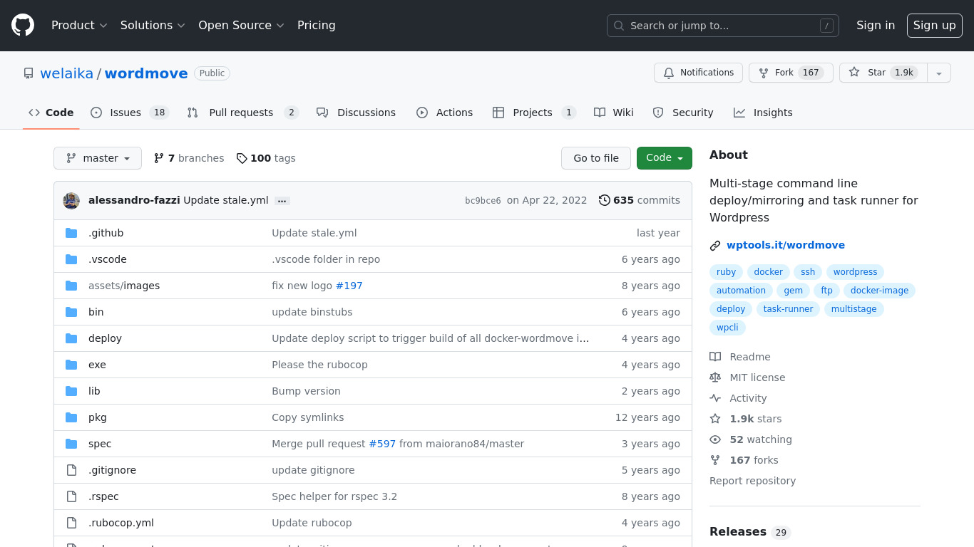 Wordmove Landing page
