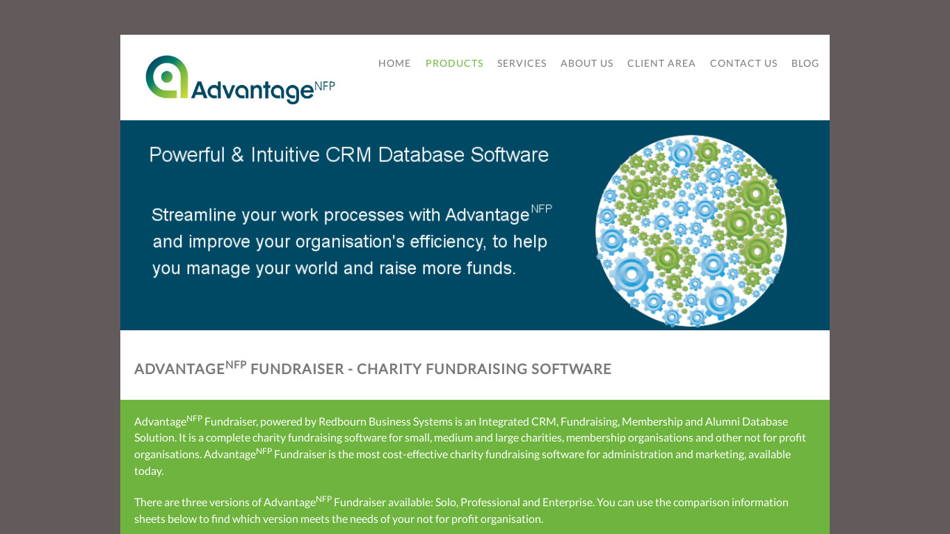 AdvantageNFP Fundraiser Landing page