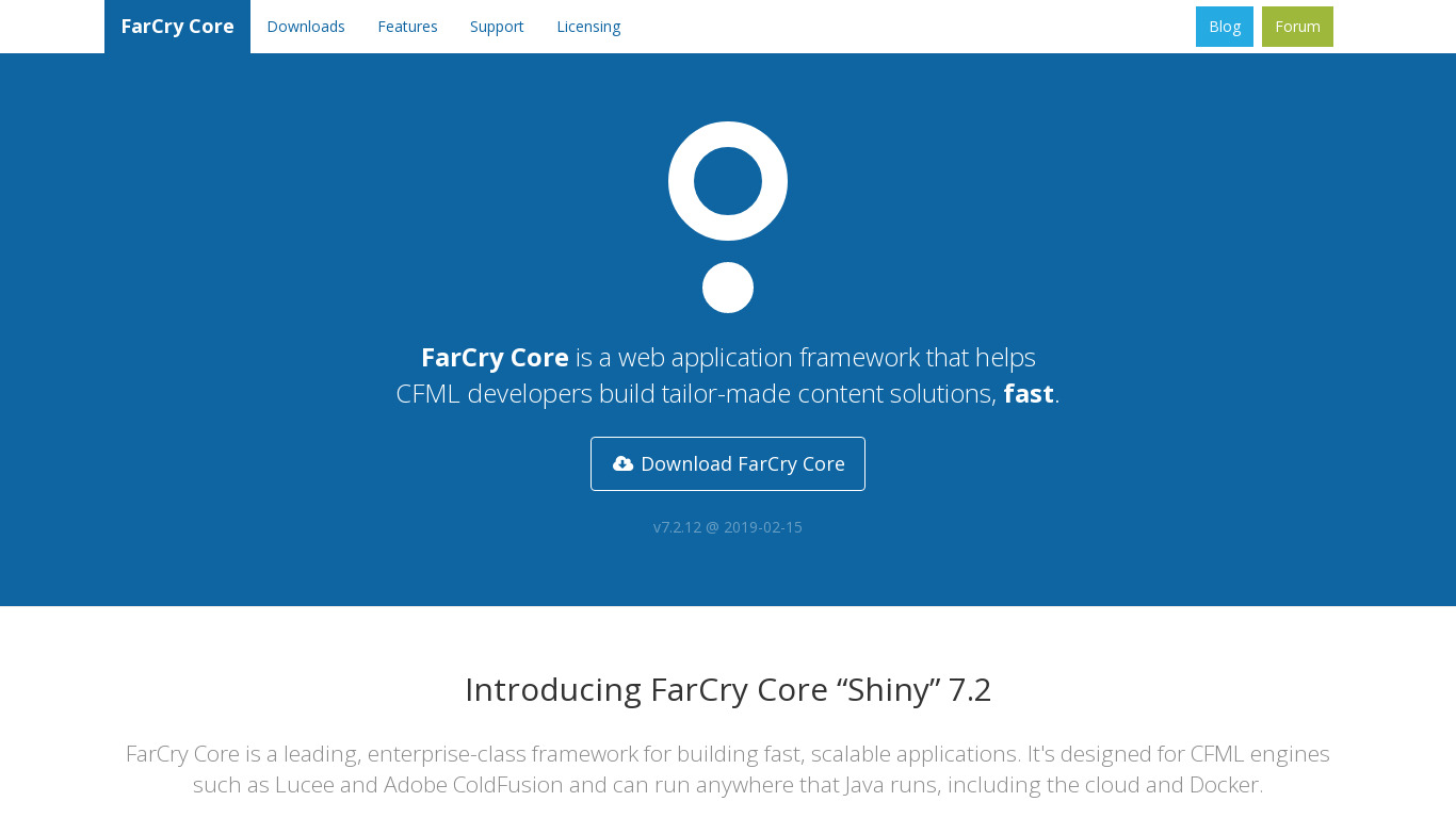 FarCry Core Landing page