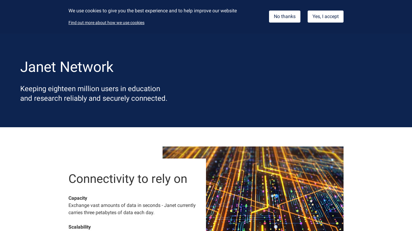 Janet Network Landing page