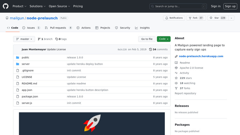 Node Prelaunch Landing Page