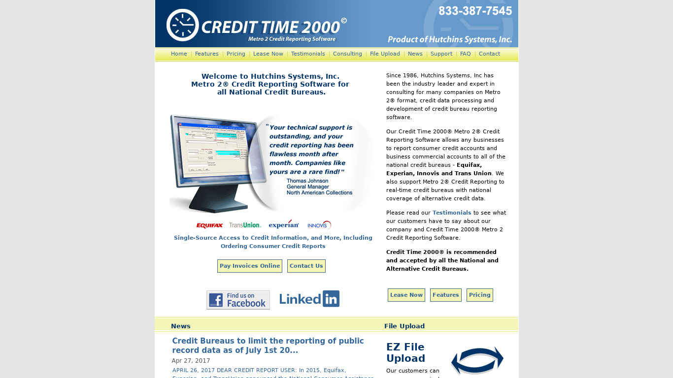 Credit Time 2000 Landing page