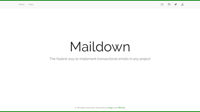 Maildown Landing Page