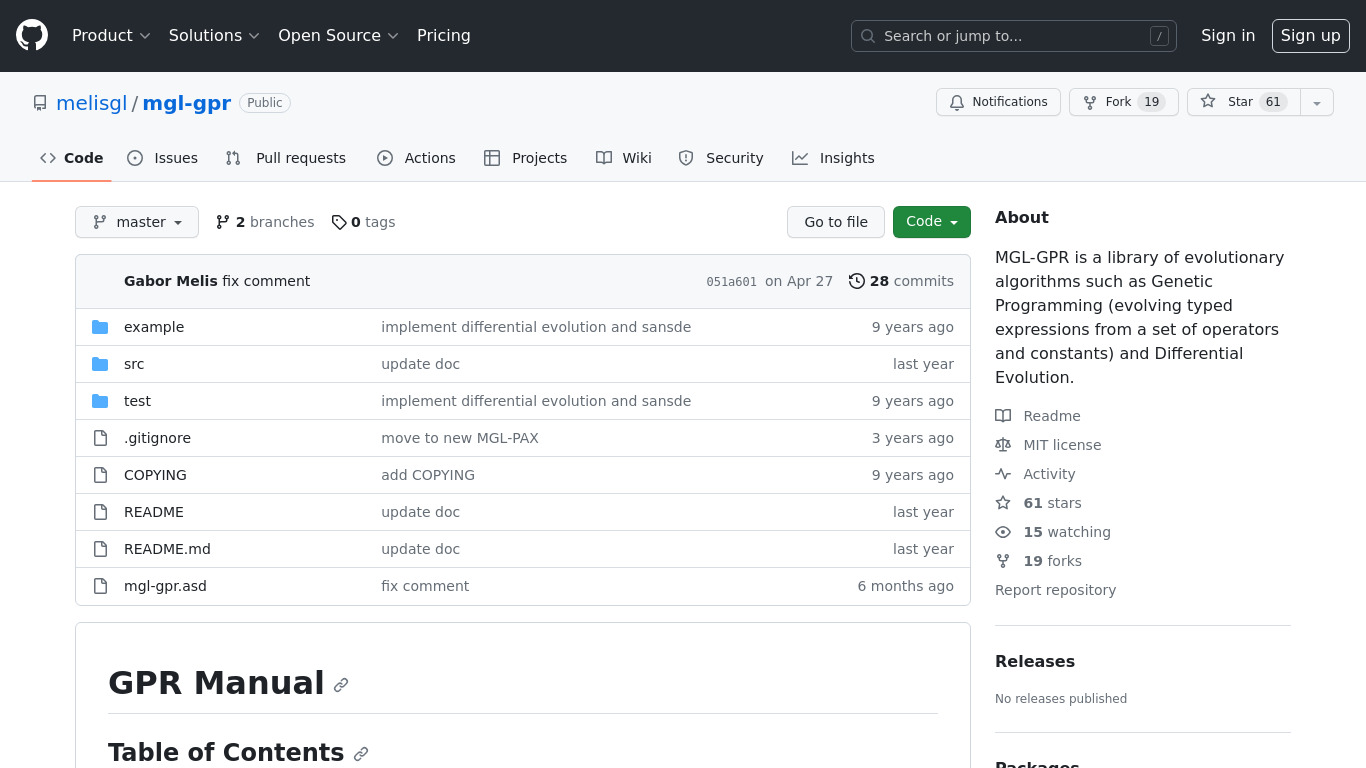 MGL-GPR Landing page