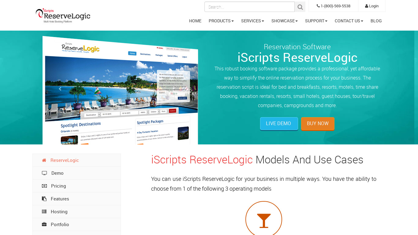 iScripts ReserveLogic Landing page