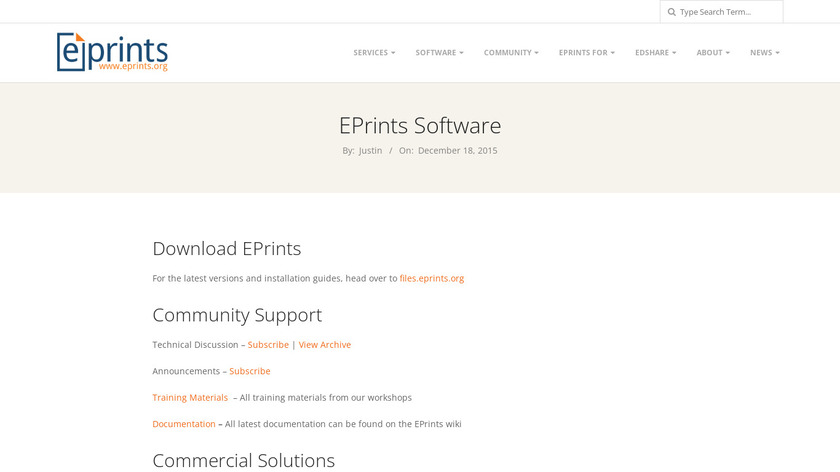 EPrints Software Landing Page