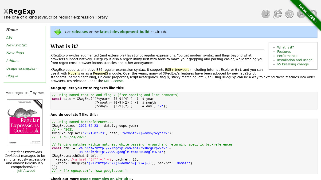 XRegExp Landing page
