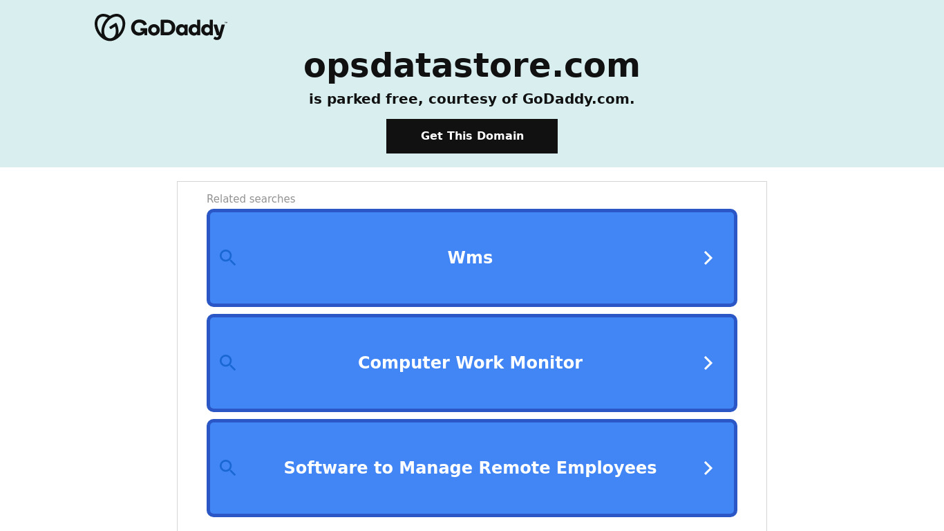 OpsDataStore Landing page