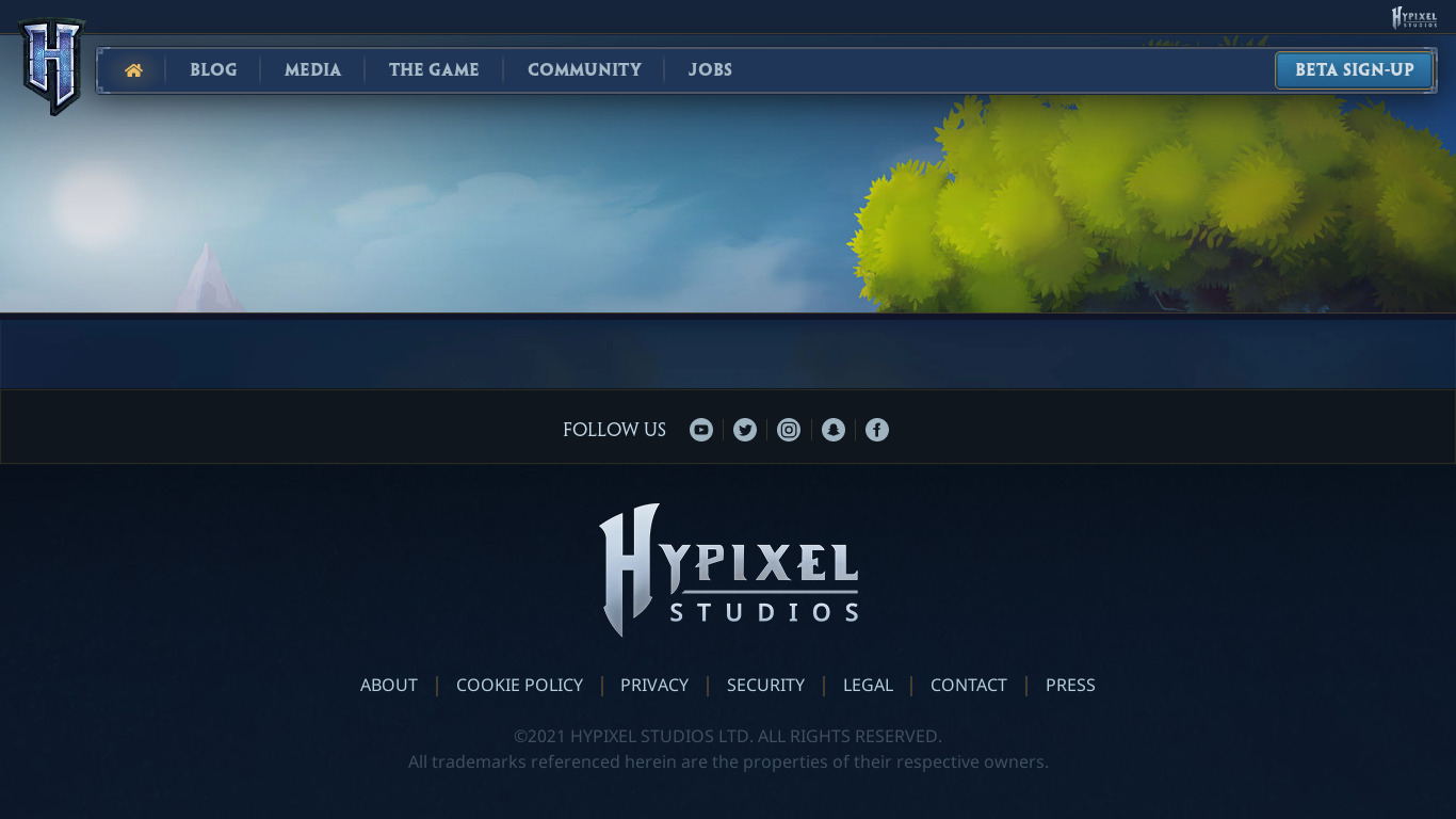 Hytale Landing page