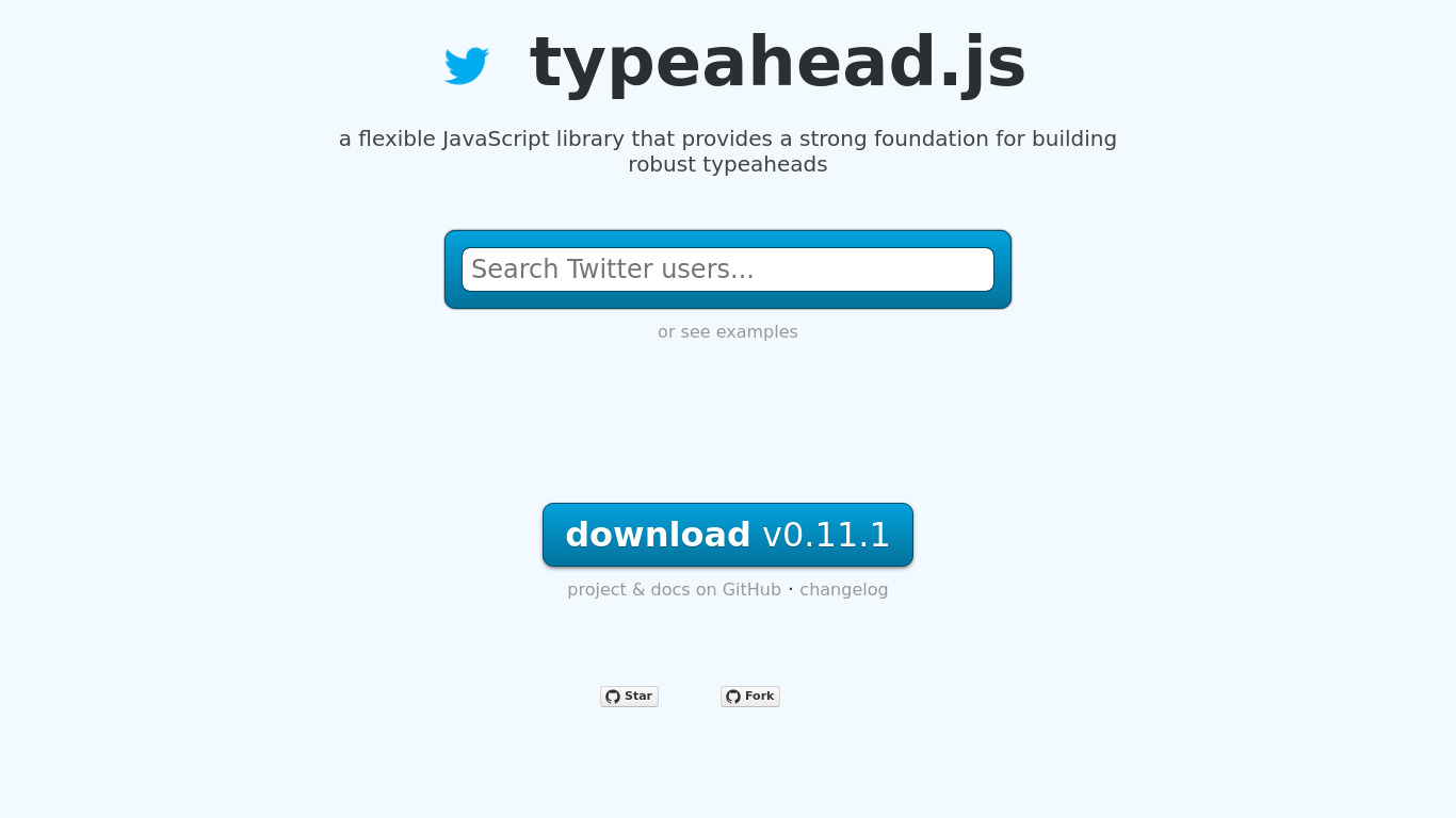 Typeahead.js Landing page
