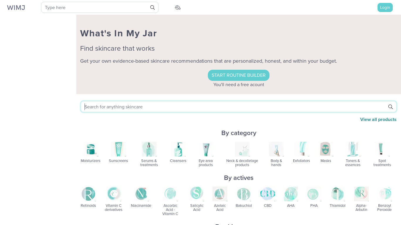 What's In My Jar Landing page