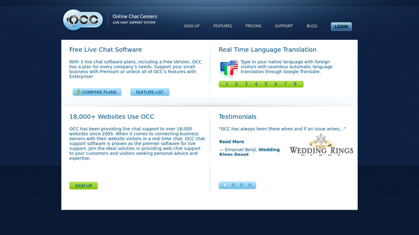 OnlineChatCenters Landing Page