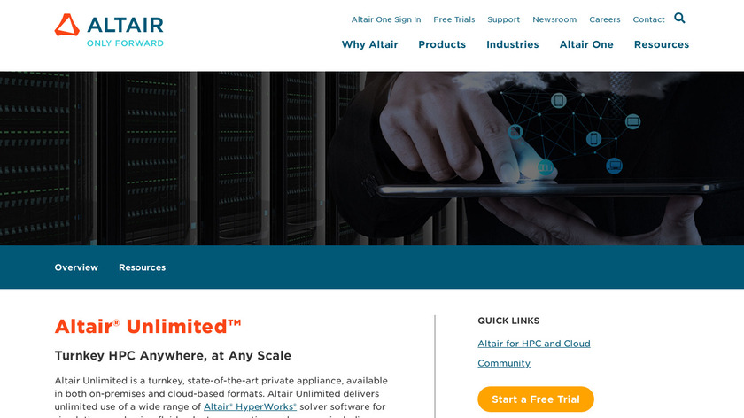 HyperWorks SimLab Landing Page