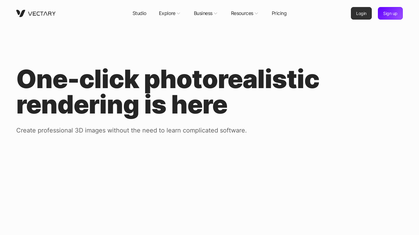 Vectary Photon Landing page