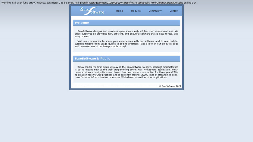 SaroSoftware WhiteBoard Landing Page