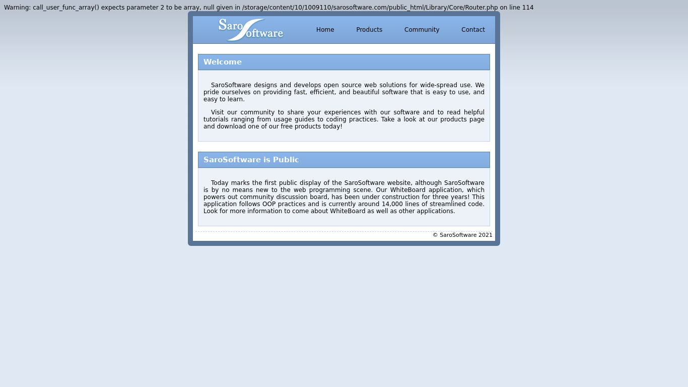 SaroSoftware WhiteBoard Landing page