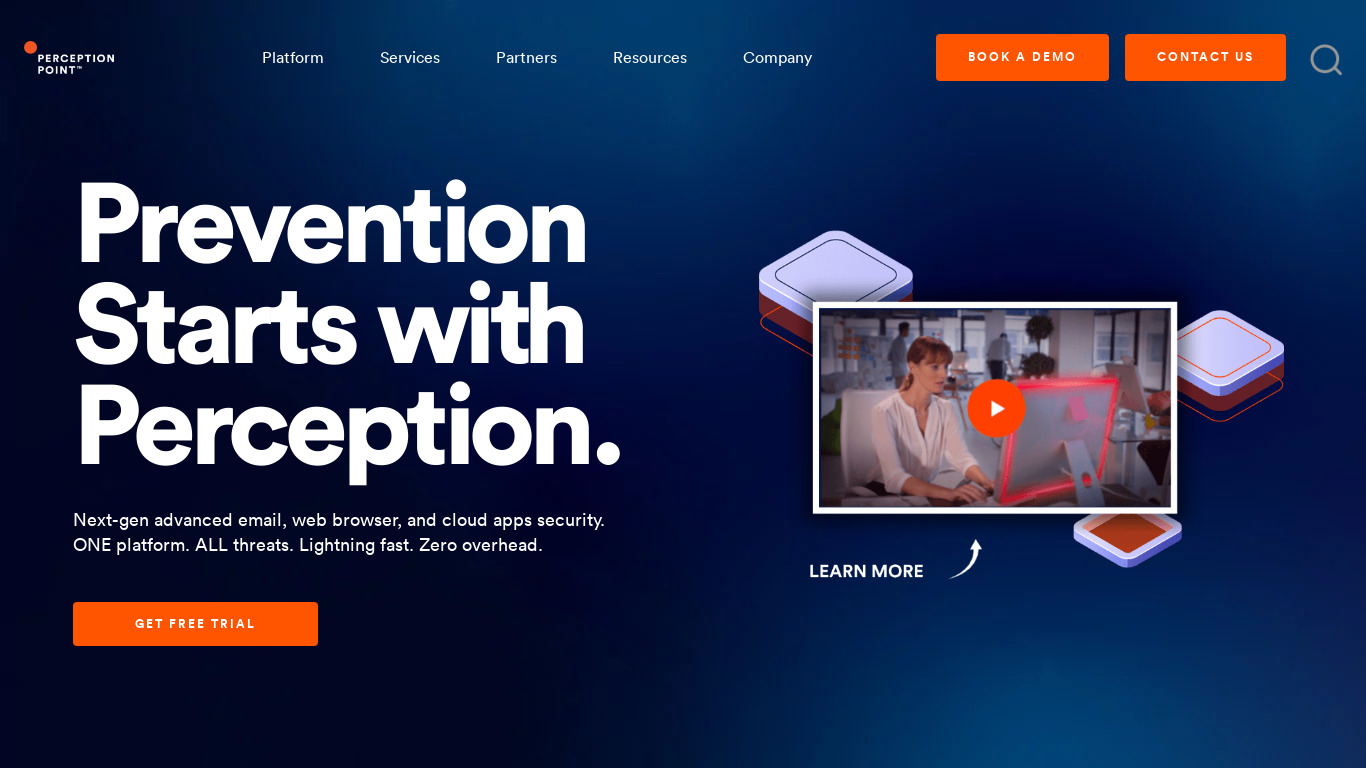 Perception Point Landing page